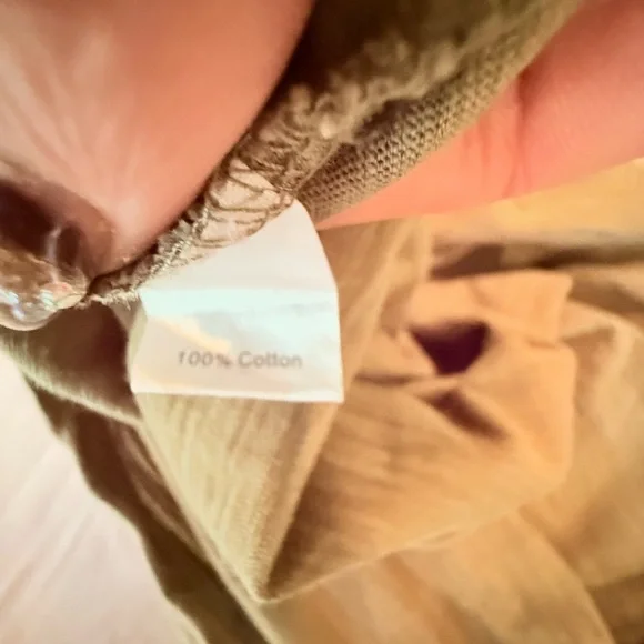 Saks Fifth Avenue 100% Cotton Pleated Sleeveless Olive Green Blouse Large - Picture 6 of 8